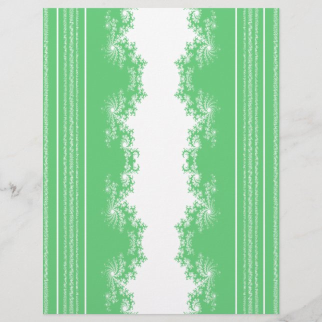 Papel de Scrapbook Fractal Verde Invernal Navidad  (Frente)