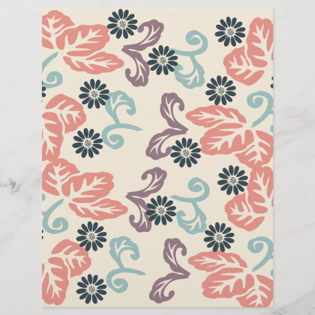 Papel de Scrapbook Hoja y Remolino (Anverso)