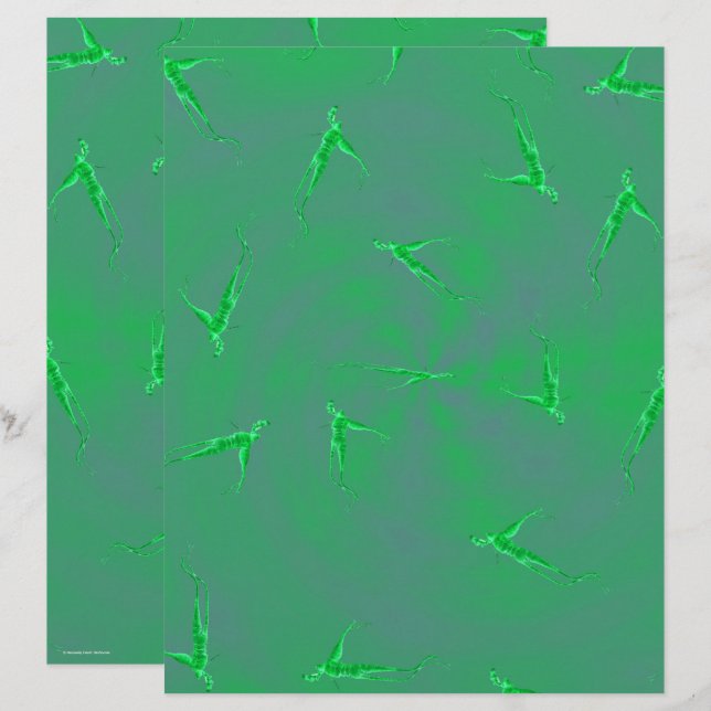 Papel de Scrapbook Hombre Ginseng Verde Página 2 C (Anverso / Reverso)