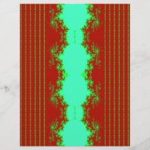 Papel de Scrapbook Navideño Fractal Rojo y Verde a