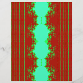 Papel de Scrapbook Navideño Fractal Rojo y Verde a
