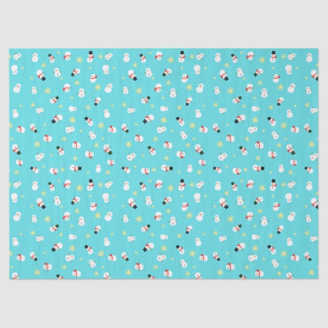 PAPEL DE SEDA かわいいブルーのクリスマス スノーマン 子ども♡ (Anverso)