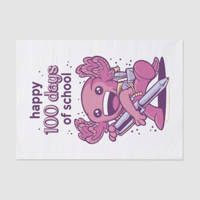 Papel De Seda 100 días de invitación escolar (Anverso)