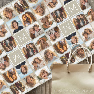 Papel De Seda 11 Colaje de Fotos - Cuadrícula Mínima con Texto