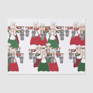 Papel De Seda 12 días de Uno-Ordeño de las criadas del navidad 8