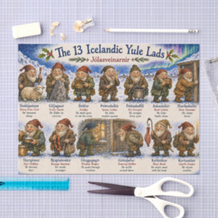 Papel De Seda 13 duendes islandeses de Navidad en reykjavik