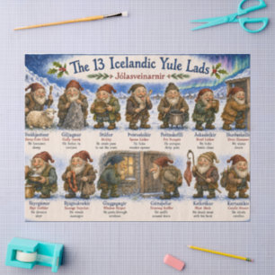Papel De Seda 13 duendes islandeses de Yule Navidad reykjavik