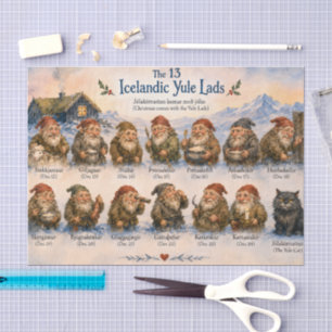 Papel De Seda 13 islandeses Yule Lads Navidad en Islandia 