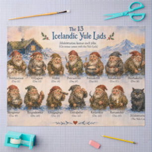 Papel De Seda 13 islandeses Yule Lads Navidad en Islandia 