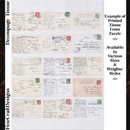 Papel De Seda 15 auténticos reversos de postales antiguas ET2 de