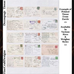 Papel De Seda 15 auténticos reversos de postales antiguas ET2 de