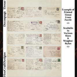 Papel De Seda 15 respaldos auténticos de postales antiguas ET2F 