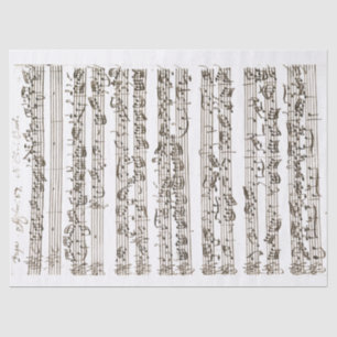 Papel De Seda 1700 Music Fugue Composition manuscrita con nota