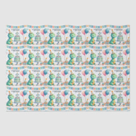 Papel De Seda 1.ᵉʳ Nacimiento Dinosaurio Dino Boy acuarela