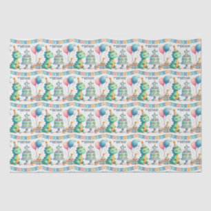 Papel De Seda 1.ᵉʳ Nacimiento Dinosaurio Dino Boy acuarela