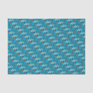 Papel De Seda 1, 2, 3 pescados con los pequeños pescados y coral