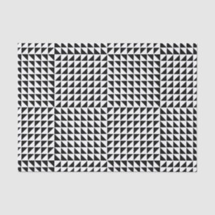 Papel De Seda #1 Ilusión óptica del patrón triangular blanco y n