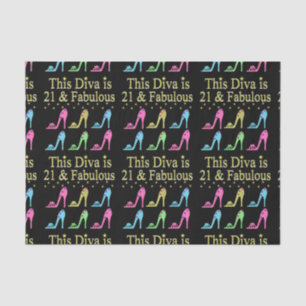 PAPEL DE SEDA 21.º CUMPLEAÑOS DISEÑO DE ZAPATOS