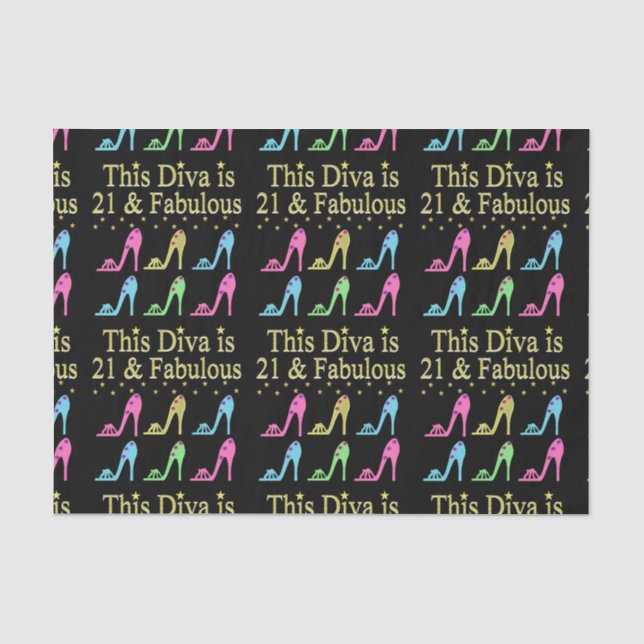 PAPEL DE SEDA 21.º CUMPLEAÑOS DISEÑO DE ZAPATOS (Anverso)