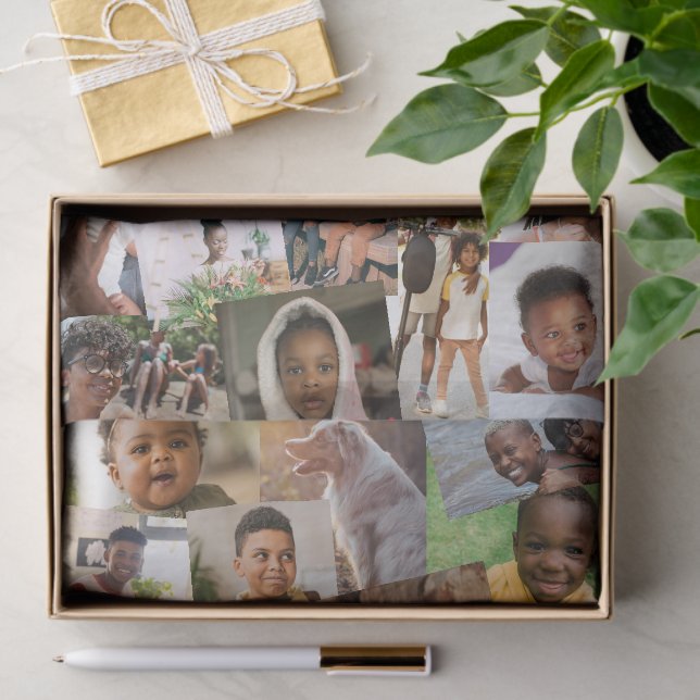 Papel De Seda 24 Haphazardly Overlapping Photos Collage Template (Regalo )