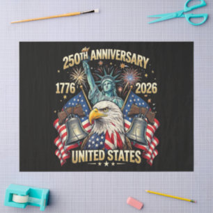 Papel De Seda 250 años aniversario americano 1776-2026 bandera d
