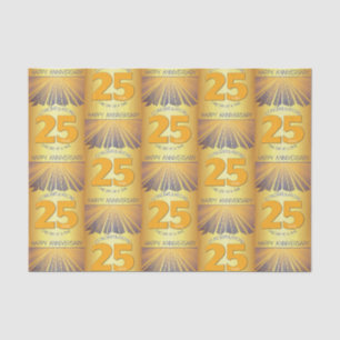 Papel De Seda 25 años Tejido de aniversario de 12 pasos de Gol