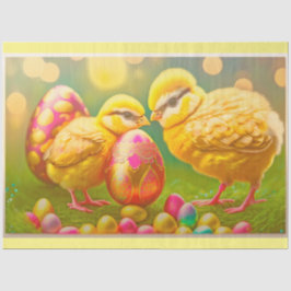 Papel De Seda 2 Colección De Gallinas Y Huevos De Pascua