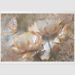 Papel De Seda 2 Sueño de arte de Rosas únicos de oro blanco de s