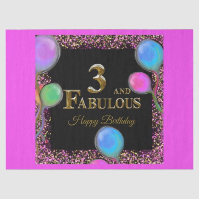 Papel De Seda 3º Cumpleaños  (Anverso)