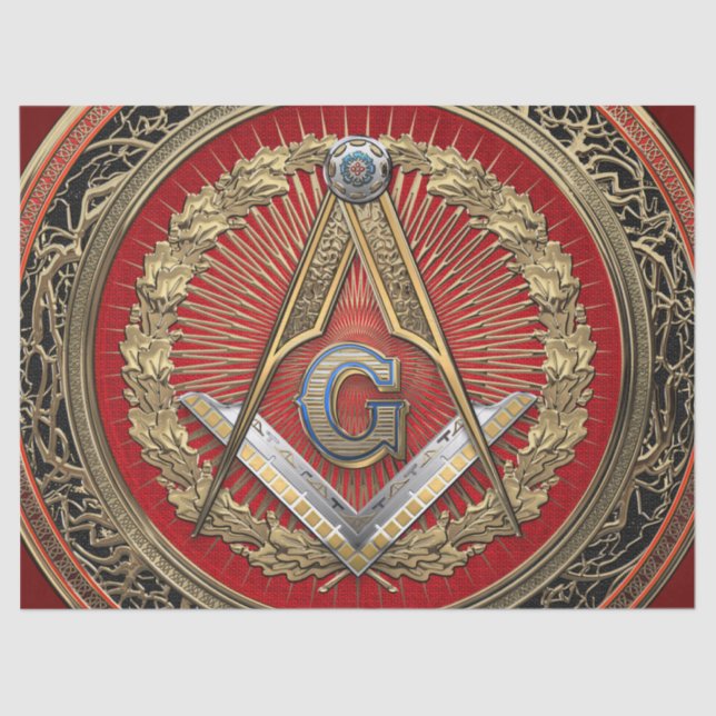 Papel De Seda [300] Master Mason - Gold Square & Compass (Anverso)