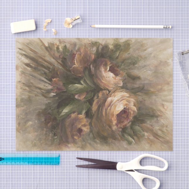 Papel De Seda 315 Rosas  (Artesanía)