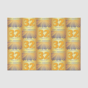 Papel De Seda 32 años Tejido de aniversario de 12 pasos de Gol