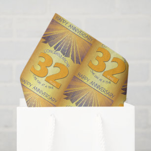 Papel De Seda 32 años Tejido de aniversario de 12 pasos de Gol