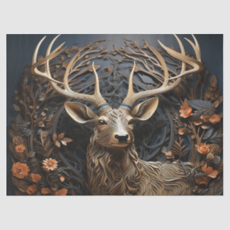 Papel De Seda 3.ª Gran Decoración Rústica De Antler Buck Deer