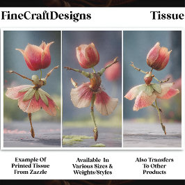 Papel De Seda 3 bailarinas de flores chic de Shabby, Rosa DJ6R D