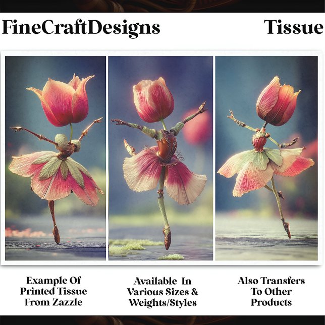 Papel De Seda 3 bailarinas de flores chic de Shabby, Rosa DJ6RF  (Subido por el creador)