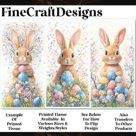Papel De Seda 3 conejos de Pascua, Grupo 4 CC4 Decoupage