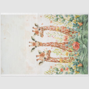 Papel De Seda 3 Giraffe Decoupage Paper Watercolor