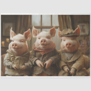 Papel De Seda 3 Pigs in Business Suites Decoupage