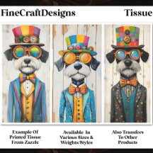 3 Quirky Steampunk Schnauzer DDE5 Decoupage