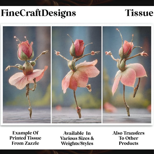 Papel De Seda 3 Rubor Pink Rose Fairy Ballerinas DJ8L Decoupage (Subido por el creador)