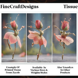 Papel De Seda 3 Rubor Pink Rose Fairy Ballerinas DJ8R Decoupage