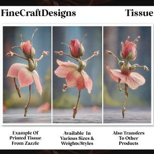 Papel De Seda 3 Rubor Pink Rose Fairy Ballerinas DJ8R Decoupage