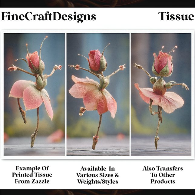 Papel De Seda 3 Rubor Pink Rose Fairy Ballerinas DJ8R Decoupage (Subido por el creador)