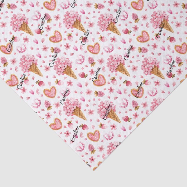 Papel De Seda 3 sábanas - Nombre de Hydrangea Flowers Valentine (Detalle)