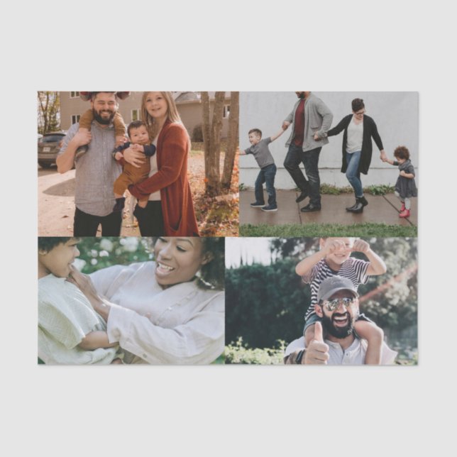 Papel De Seda 4 Collage Personalizado personalizado fotográfico (Anverso)