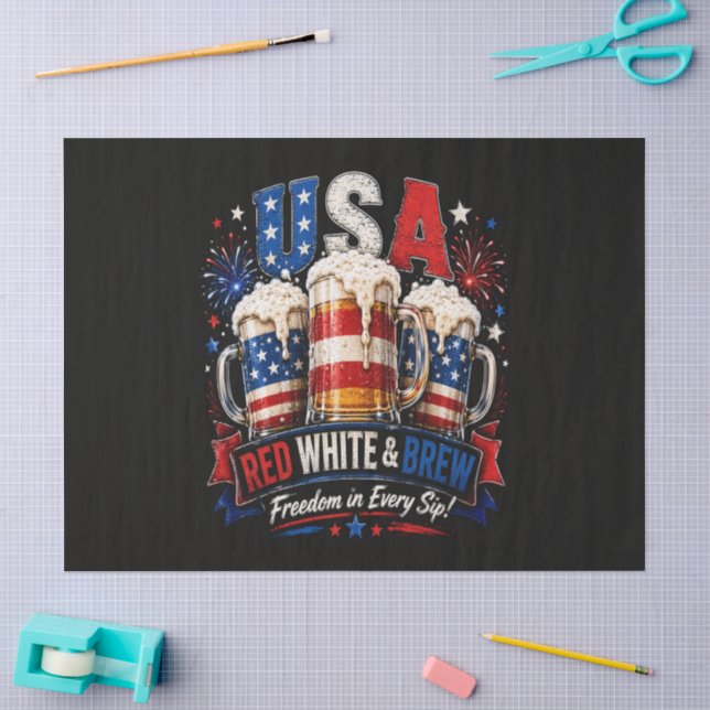 Papel De Seda 4 de julio américa 250 (Artesanía)
