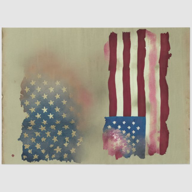 Papel De Seda 4 De Julio Rústica Bandera De La Independencia Est (Anverso)