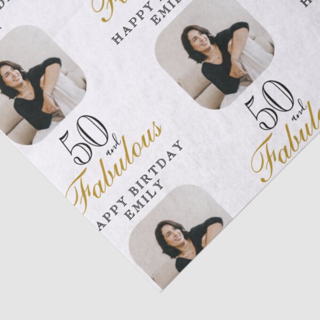 Papel De Seda 50 and Fabulous Photo 50th Birthday (Detalle)