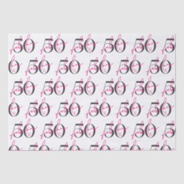 Papel De Seda 50 y fabuloso 50 cumpleaños vibrante rosa